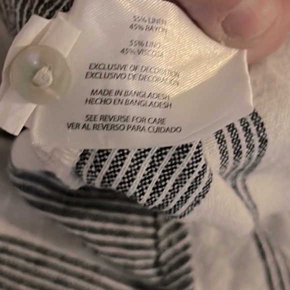⭐️Orvis LadiesLong Sleeve Linen Blend Top, Island Stripe Navy/White,Size X-Large - Picture 9 of 12